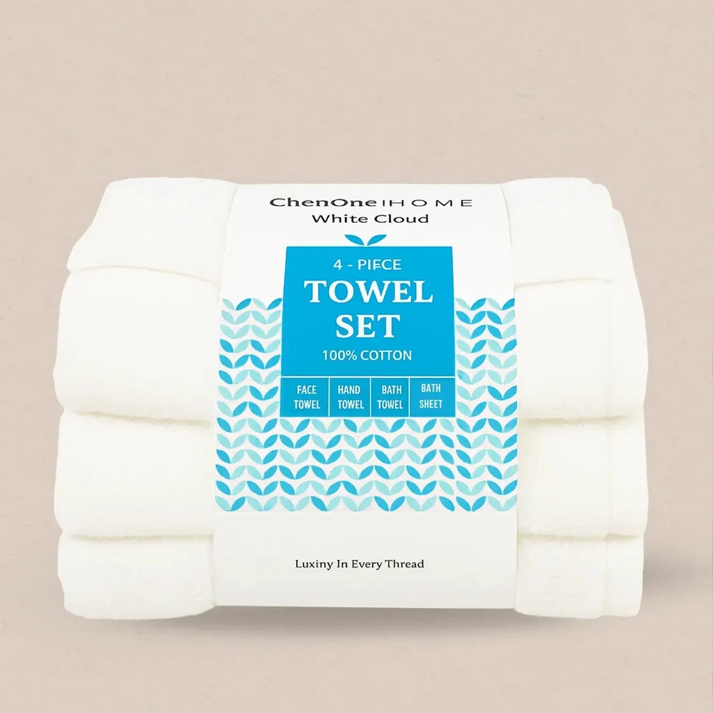 4 PCS TOWEL SET WHITE