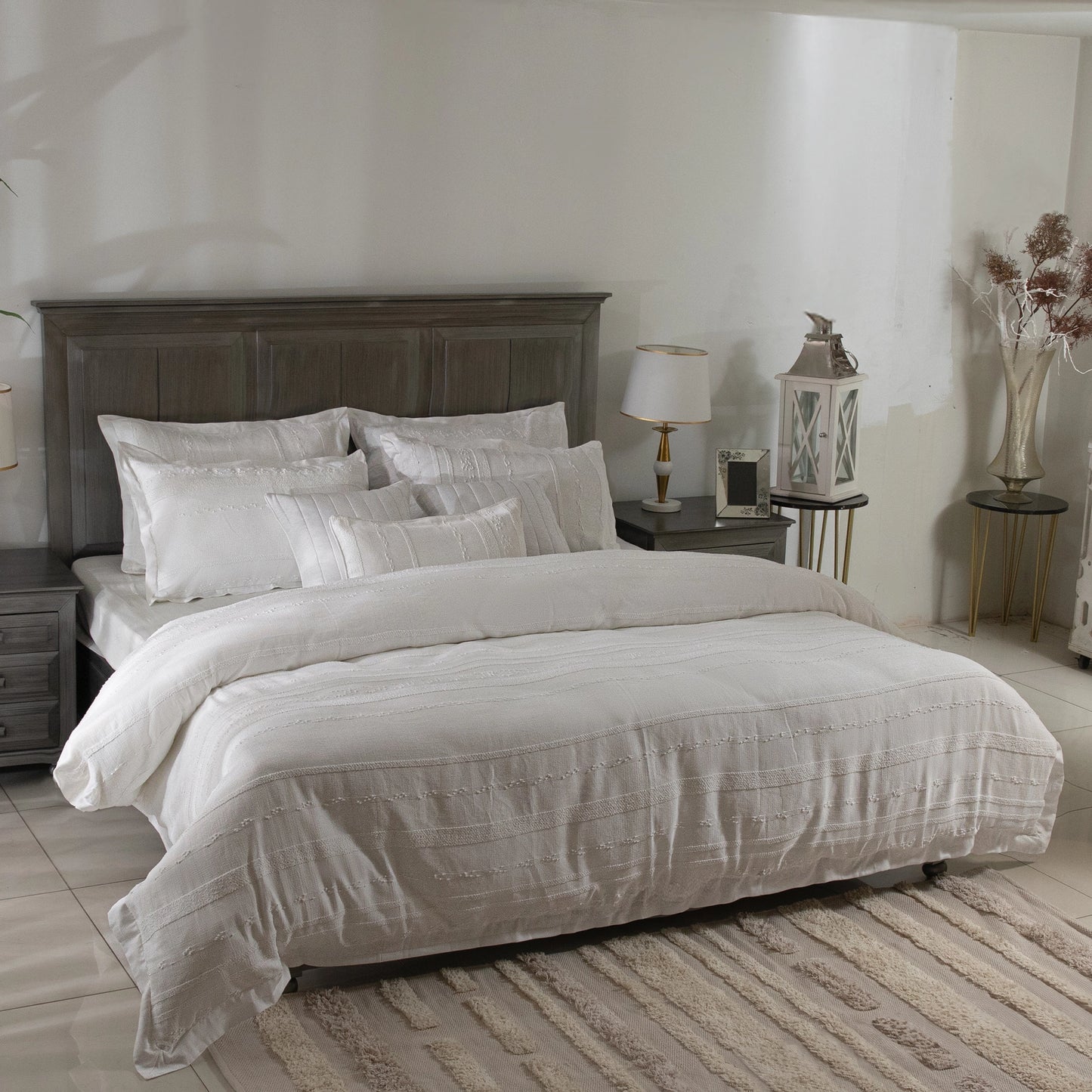 9 PCS DUVET COVER SET PRESTIGE-26 WHITE