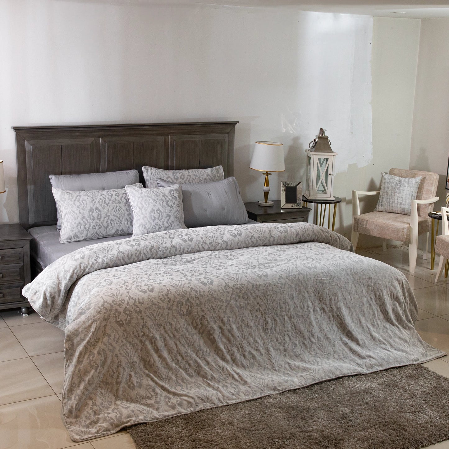 8 PCS DUVET COVER SET VICTORIA-26 GREY