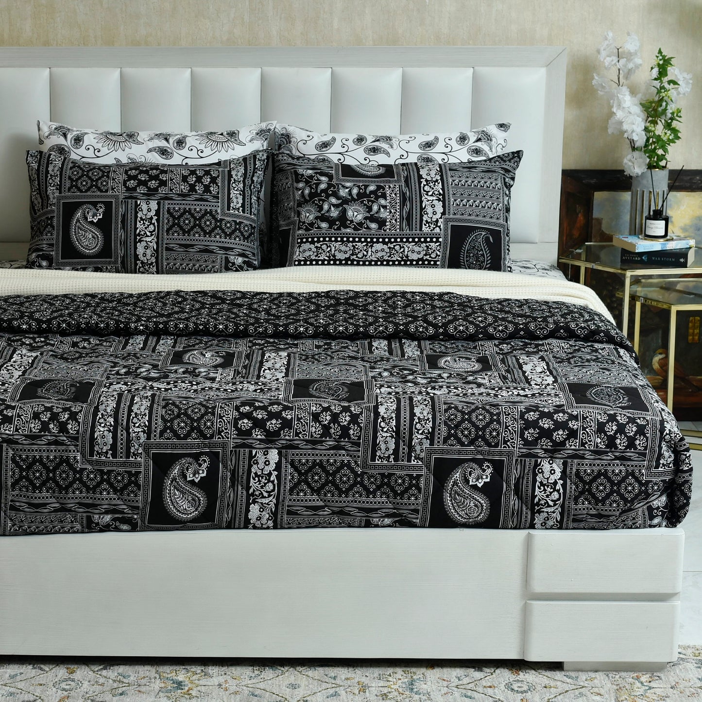 3 PCS BED SPREAD DOUBLE BLOCK PRINT-26-SL