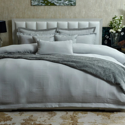 9 PCS DUVET COVER SET WAFFLE GREY