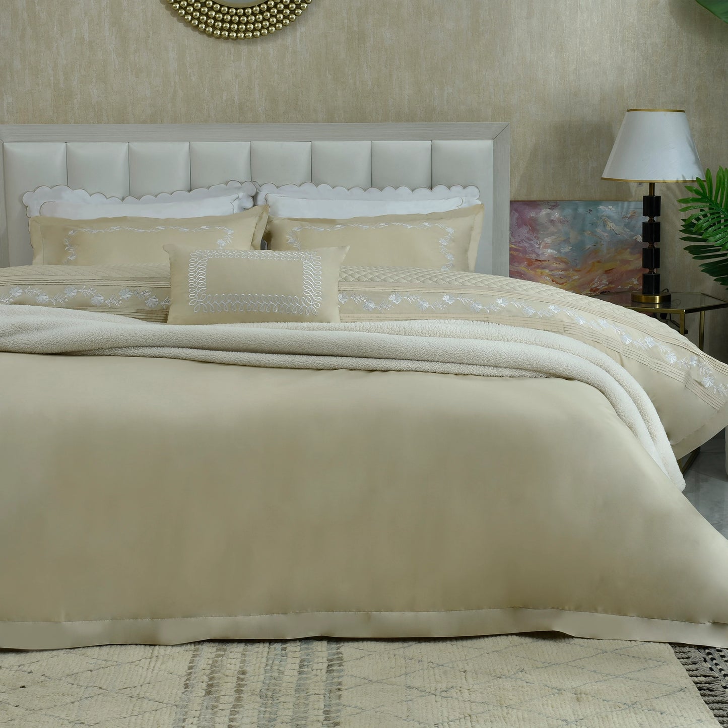 7 PCS DUVET COVER SET KING BEACH SAND