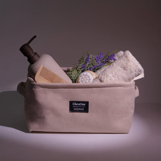 BEIGE STORAGE BASKET