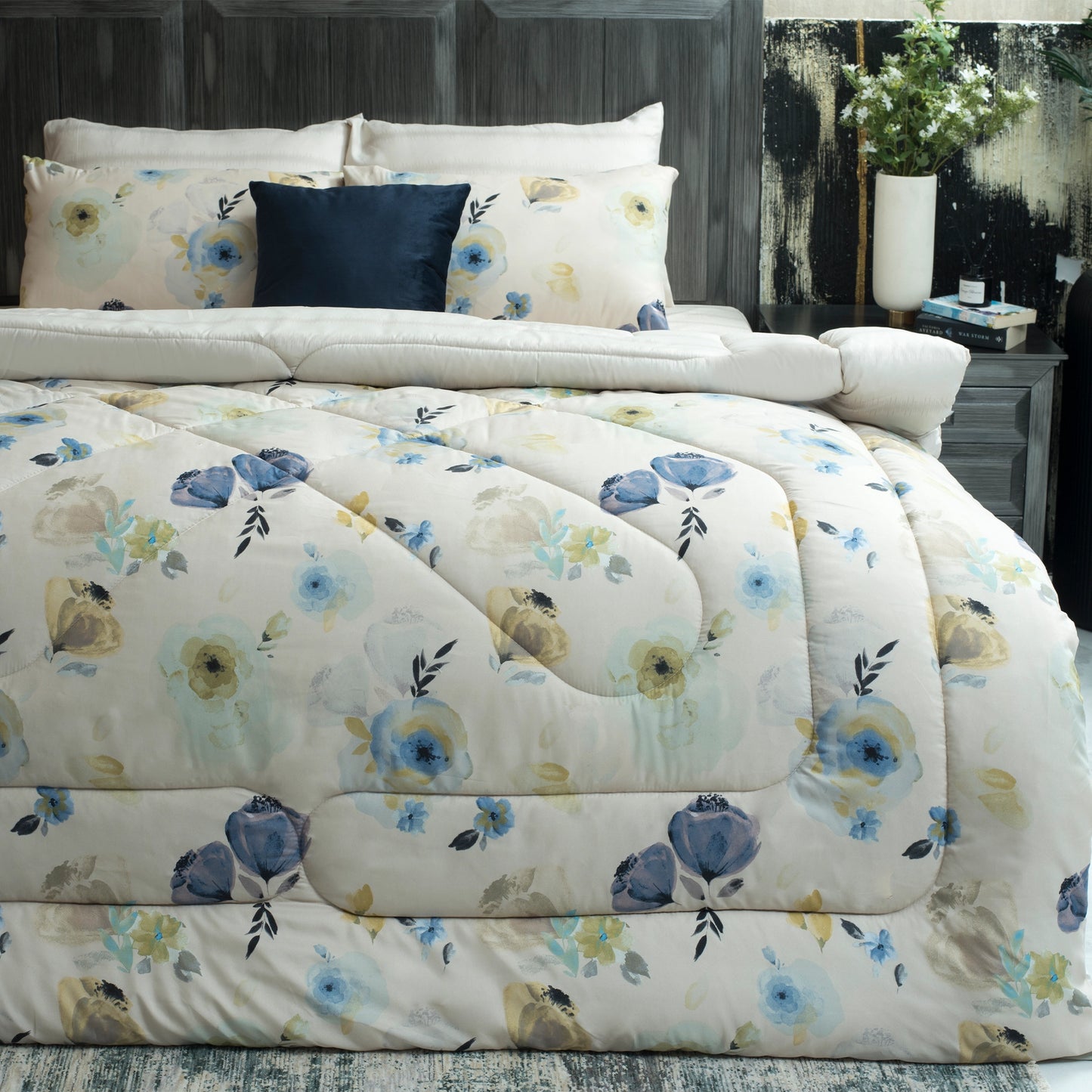 6 PCS COMFORTER SET BLUE GARDEN-26N