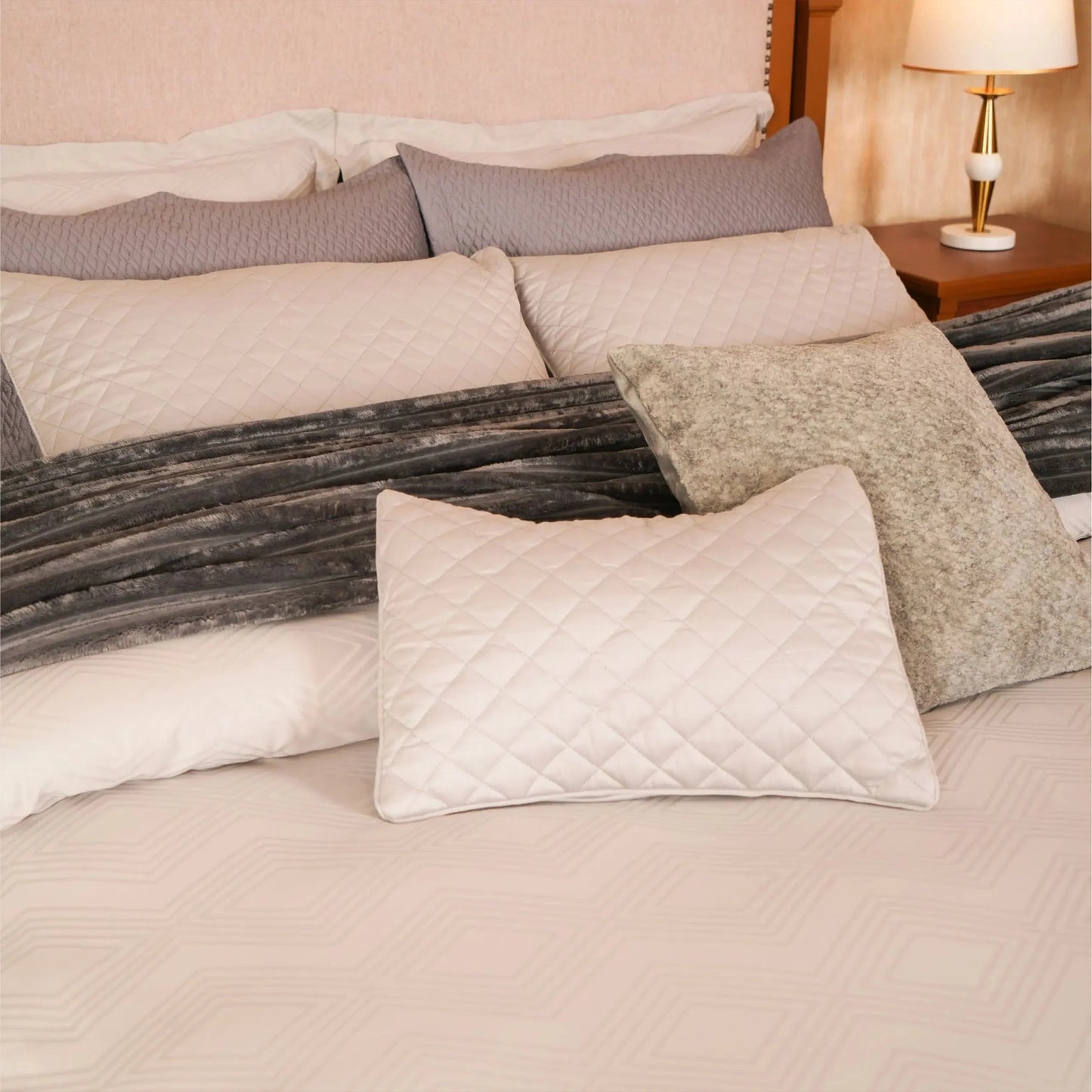 7 PCS DUVET COVER SET SILVER-25N
