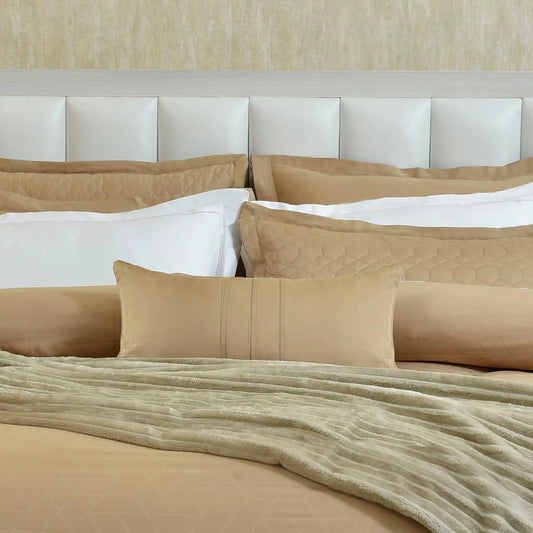 7 PCS DUVET COVER SET BUTTER-25N