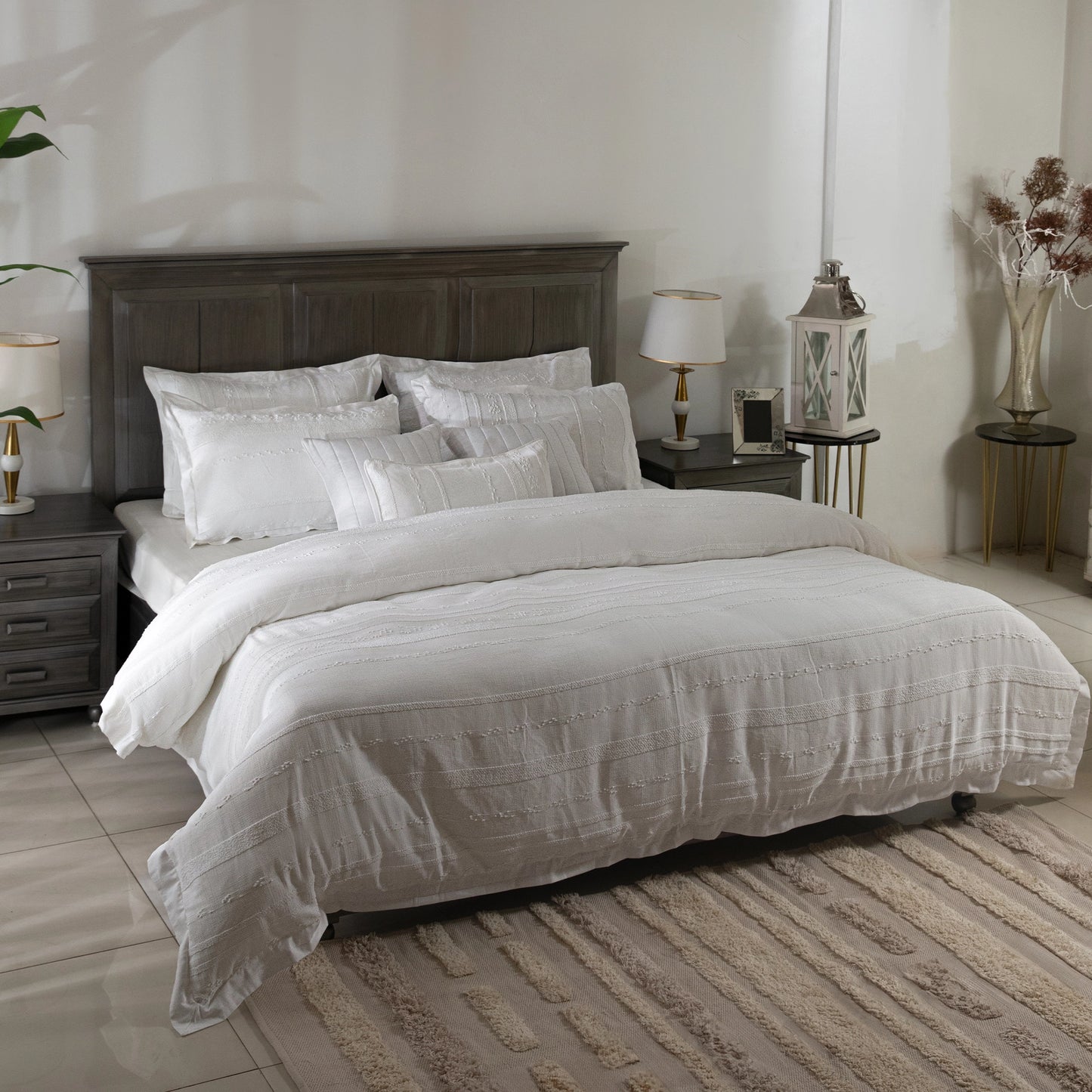 9 PCS DUVET COVER SET PRESTIGE-26 WHITE