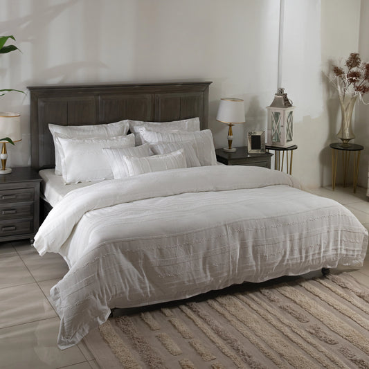 9 PCS DUVET COVER SET PRESTIGE-26 WHITE