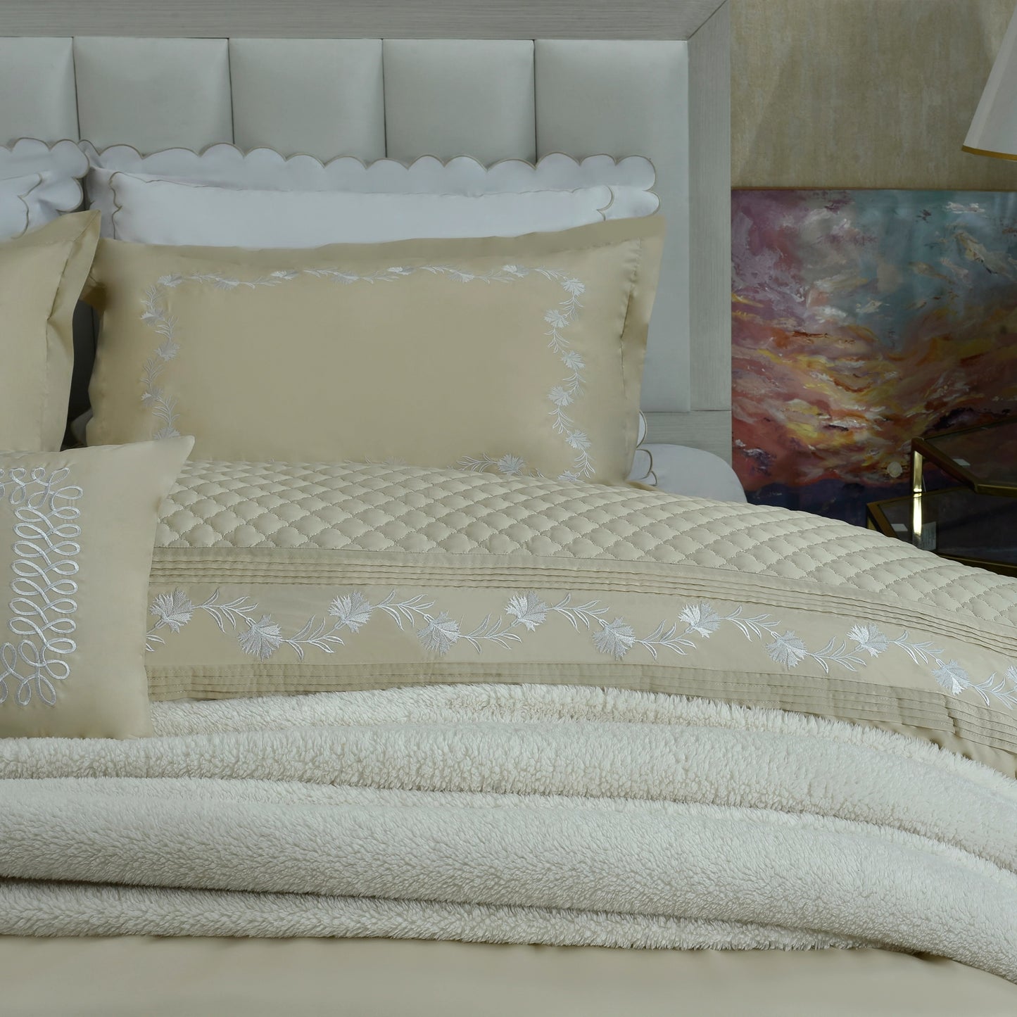 7 PCS DUVET COVER SET KING BEACH SAND