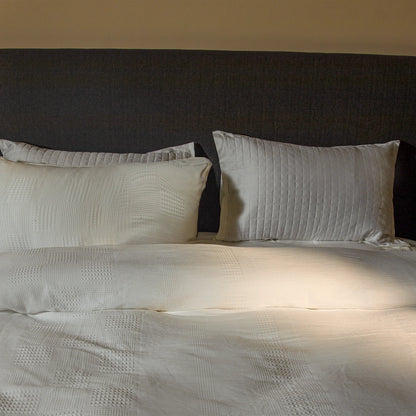 9 PCS DUVET COVER SET WAFFLE WHITE