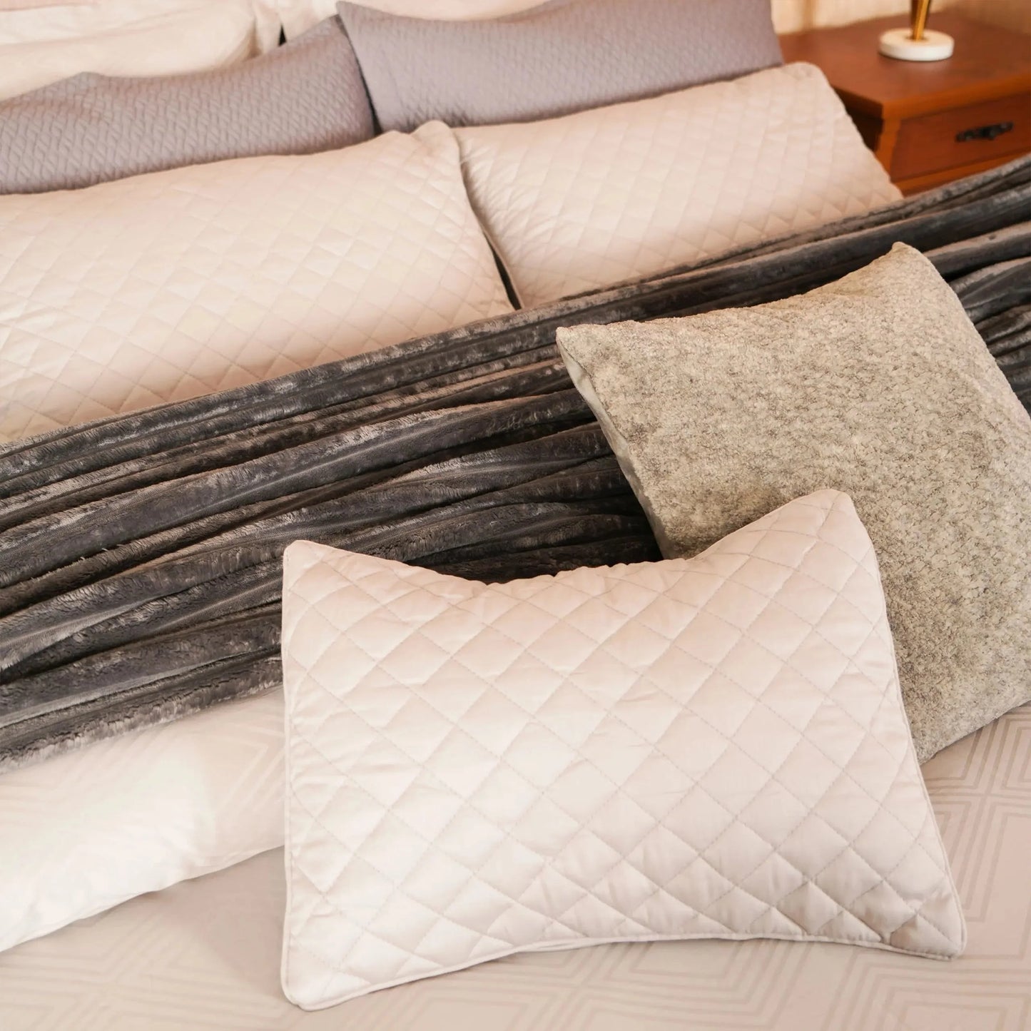 7 PCS DUVET COVER SET SILVER-25N