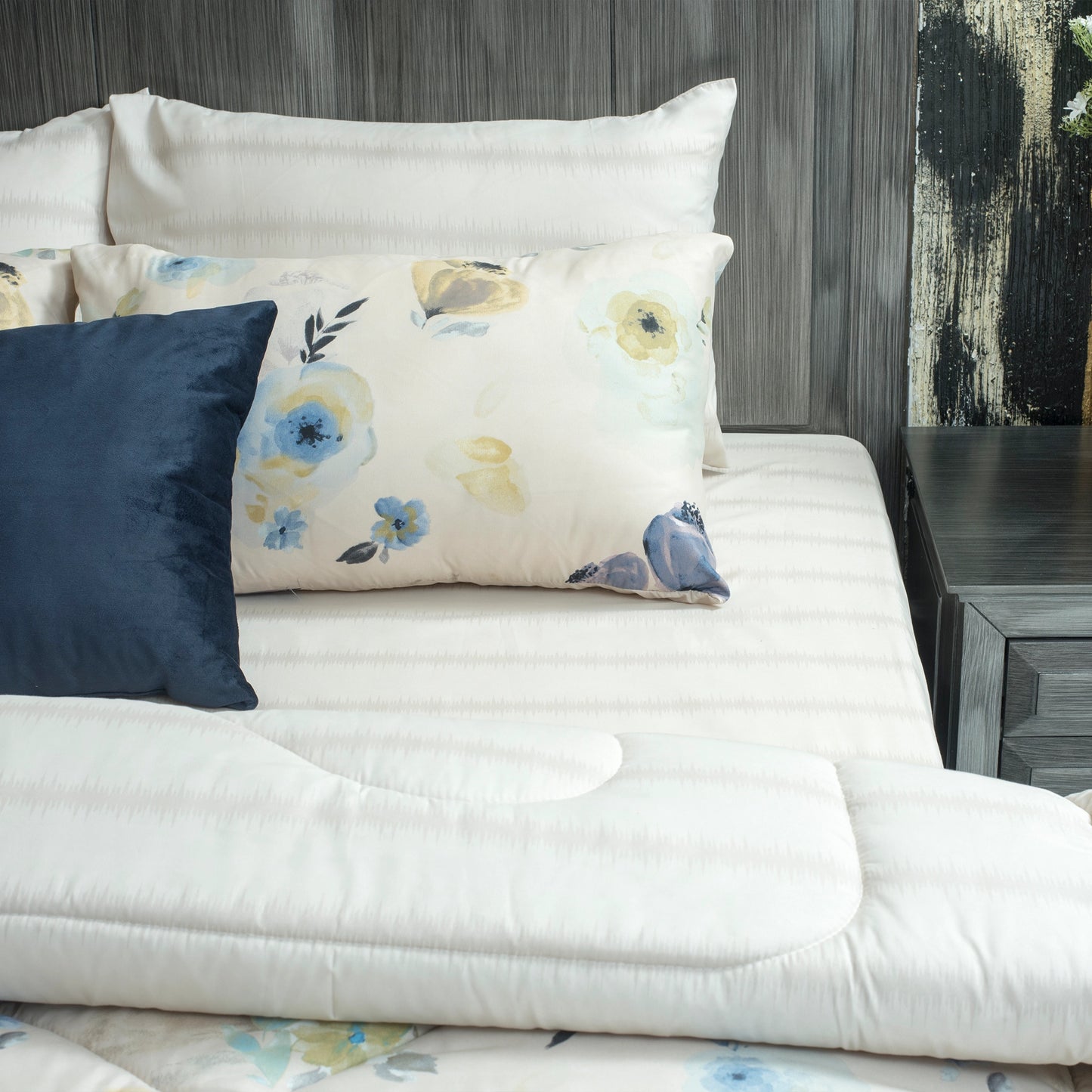6 PCS COMFORTER SET BLUE GARDEN-26N