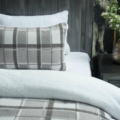 3 PCS PRINT FAUX WOOL FUR COMFORTER-26 SET GREY