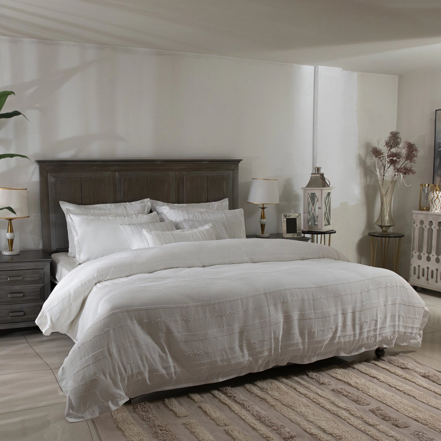 9 PCS DUVET COVER SET PRESTIGE-26 WHITE