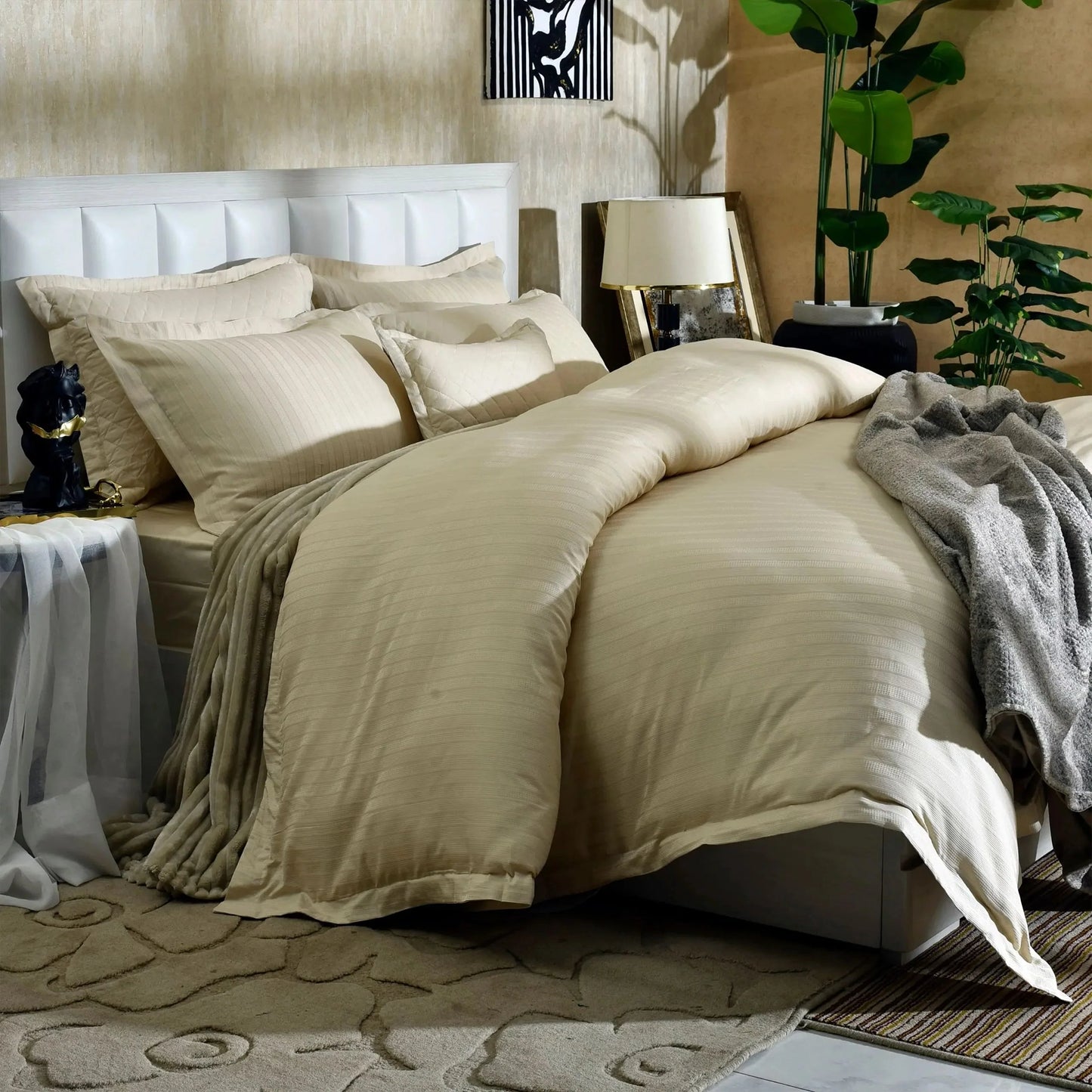 7 PCS DUVET COVER SET RAISIN