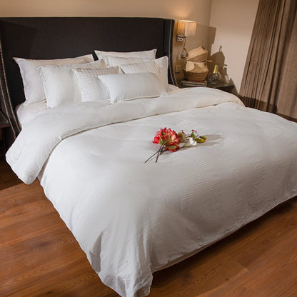 9 PCS DUVET COVER SET WAFFLE WHITE
