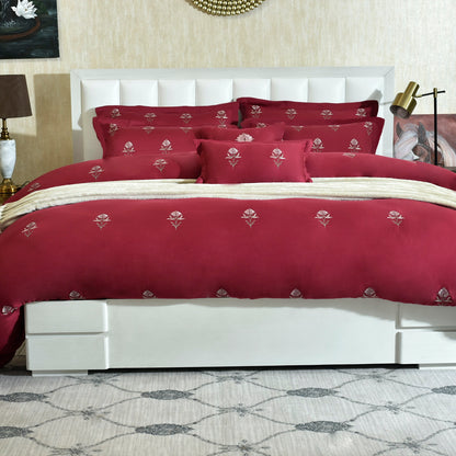 8 PCS COMFORTER SET KING PINK FOLD