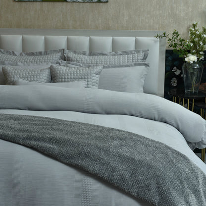 9 PCS DUVET COVER SET WAFFLE GREY