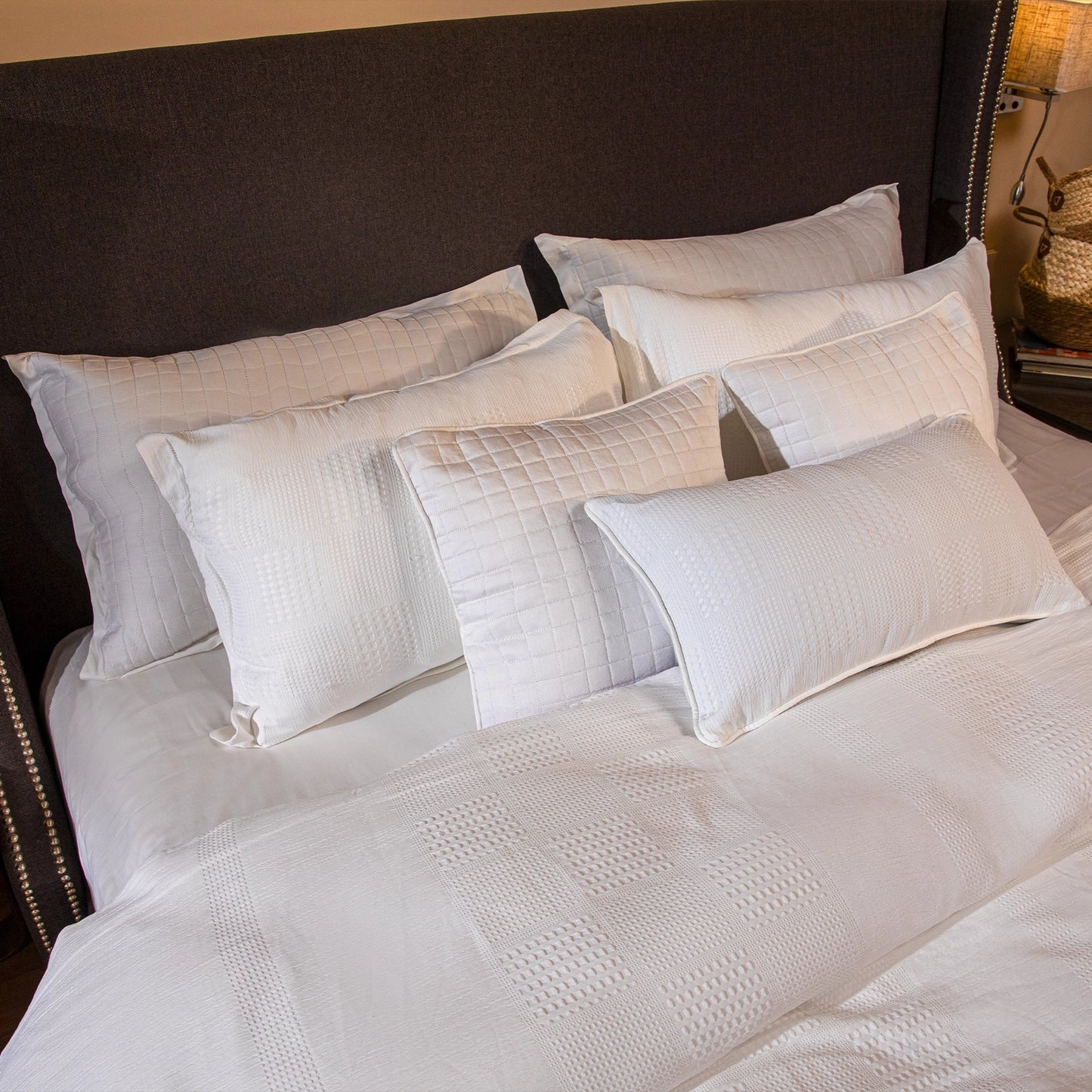 9 PCS DUVET COVER SET WAFFLE WHITE