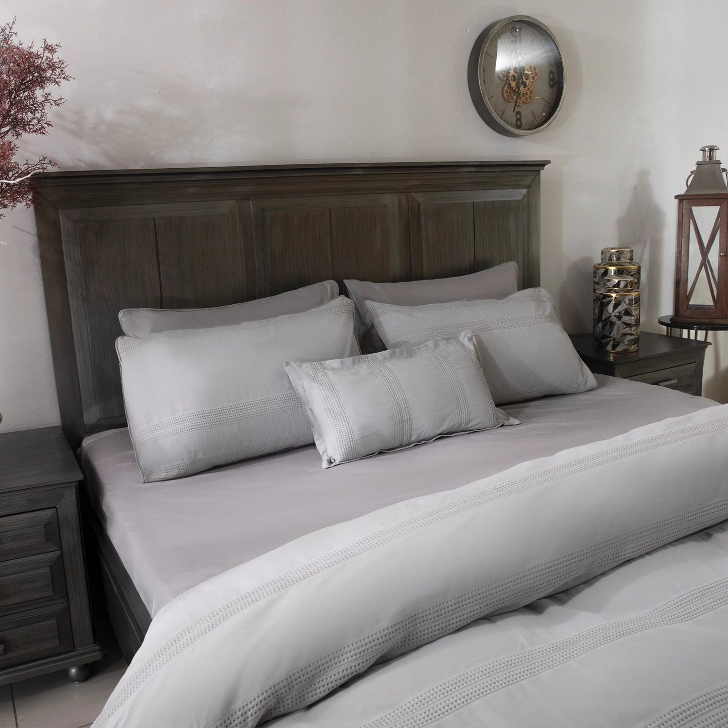 7 PCS DUVET COVER SET POISE GREY