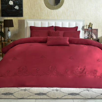 8 PCS COMFORTER SET KING PINK WEAVE