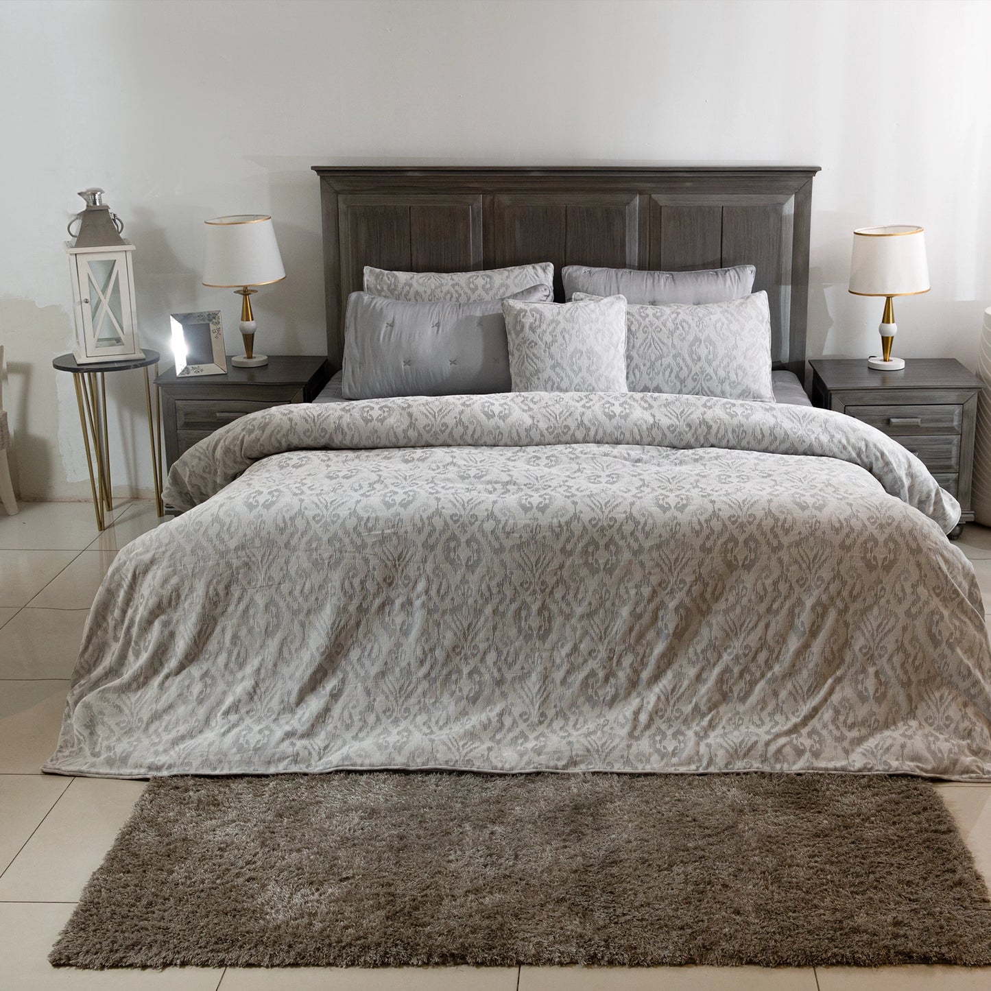8 PCS DUVET COVER SET VICTORIA-26 GREY