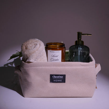 BEIGE STORAGE BASKET